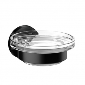 Emco Round - Seifenhalter Glasteil satiniert schwarz