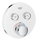 Grohe Grohtherm SmartControl - Thermostat rund 2 Absperrventile moon white
