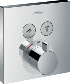 hansgrohe ShowerSelect - Termostato encastrado para 2 llaves con botón SELECT cromo
