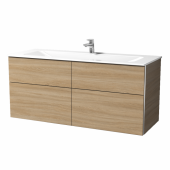 Sanipa 3way - Mueble con lavabo with 4 drawers 1315x597x500mm impresso elm/impresso elm