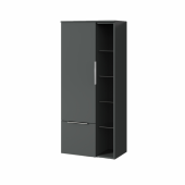 Sanipa 3way - Storage cupboard with 1 door & 1 open compartment & 1 pull out & hinges left 600x1360x345mm anthracite matt/anthracite matt