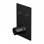 Steinberg Serie 390  - Unterputz-Thermostat ¾“ für 2 Verbraucher mit Unterputzkörper matt black