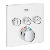 Grohe Grohtherm SmartControl - Thermostat eckig 3 Absperrventile moon white