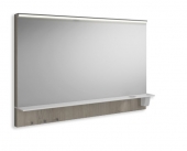 Burgbad Eqio - Specchio con illuminazione a LED 1200mm decorazione in grigio flanella / specchiato
