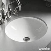 DURAVIT Architec - Lavabo a incasso sottopiano 420x420mm senza fori per rubinetti senza troppopieno bianco senza WonderGliss
