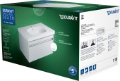 Duravit Ketho - Set Waschtischunterschrank 850 mm inklusive D-Code Waschtisch weiß hochglanz