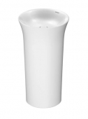 DURAVIT White Tulip - Floorstanding Washbasin 500x500mm senza fori per rubinetti senza troppopieno bianco con WonderGliss