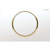 Geberit Sigma10 - Placca di comando for WC and 1 flush white / white/gold high gloss
