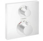 hansgrohe Ecostat - Miscelatore termostatico a incasso Ecostat Square con 2 utenze bianco opaco