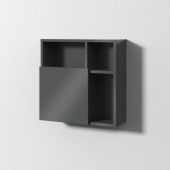 Sanipa 3way - Cube Cabinet with 1 door 510x510x197mm antracite lucido/antracite brillante