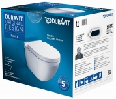 Duravit Starck 3 - WWC-Set Tiefspüler Durafix weiß inklusive WC-Sitz mit Absenkautomatik