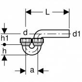 Geberit - Rohrbogengeruchsverschluss für Becken D40/50 Einlauf vertikal und Abgang horizontal