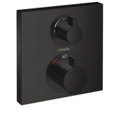 hansgrohe Ecostat - Concealed Thermostat Ecostat Square for 2 outlets matt black