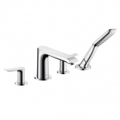 hansgrohe Metris - 4-hole deck-mounted bathtub fitting with 2 outlets crômio