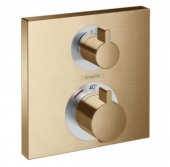 hansgrohe Ecostat - Concealed Thermostat Ecostat Square for 2 outlets brushed bronze