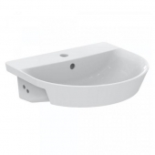 Ideal Standard Connect Air - Semi-recessed Washbasin for Furniture 500x450mm with 1 tap hole with overflow branco with IdealPlus