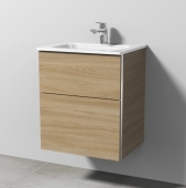 Sanipa 3way - Vanity Unit with washbasin with 2 pull-out compartments 515x597x420mm impresso elm/impresso elm