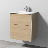 Sanipa 3way - Vanity Unit with washbasin with 2 drawers 500x582x407mm nordic oak/nordic oak