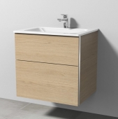 Sanipa 3way - Vanity Unit with washbasin with 2 drawers 600x582x487mm nordic oak/nordic oak