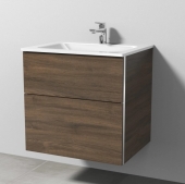 Sanipa 3way - Vanity Unit with washbasin with 2 drawers 600x582x487mm arizona oak/arizona oak
