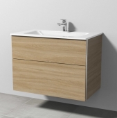 Sanipa 3way - Vanity Unit with washbasin with 2 drawers 800x582x487mm impresso elm/impresso elm