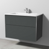 Sanipa 3way - Vanity Unit with washbasin with 2 drawers 800x582x487mm anthracite matt/anthracite matt