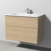Sanipa 3way - Vanity Unit with washbasin with 2 drawers 800x582x487mm nordic oak/nordic oak