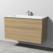 Sanipa 3way - Vanity Unit with washbasin with 2 drawers 1000x582x487mm impresso elm/impresso elm