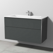 Sanipa 3way - Vanity Unit with washbasin with 2 drawers 1000x582x487mm anthracite matt/anthracite matt