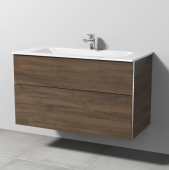 Sanipa 3way - Vanity Unit with washbasin with 2 drawers 1000x582x487mm arizona oak/arizona oak