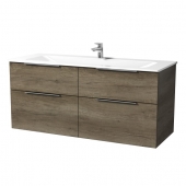 Sanipa 3way - Vanity Unit with washbasin with 4 drawers 1300x582x487mm nebraska oak/nebraska oak