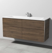 Sanipa 3way - Vanity Unit with washbasin with 4 drawers 1300x582x487mm arizona oak/arizona oak