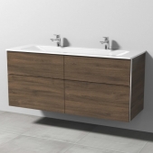 Sanipa 3way - Vanity Unit with washbasin with 4 drawers 1300x582x487mm arizona oak/arizona oak
