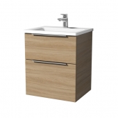Sanipa 3way - Vanity Unit with washbasin with 2 drawers 500x582x407mm elm impresso/elm impresso