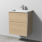 Sanipa 3way - Vanity Unit with washbasin with 2 drawers 500x582x407mm nordic oak/nordic oak