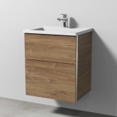 Sanipa 3way - Vanity Unit with washbasin with 2 drawers 500x582x407mm kansas oak/kansas oak