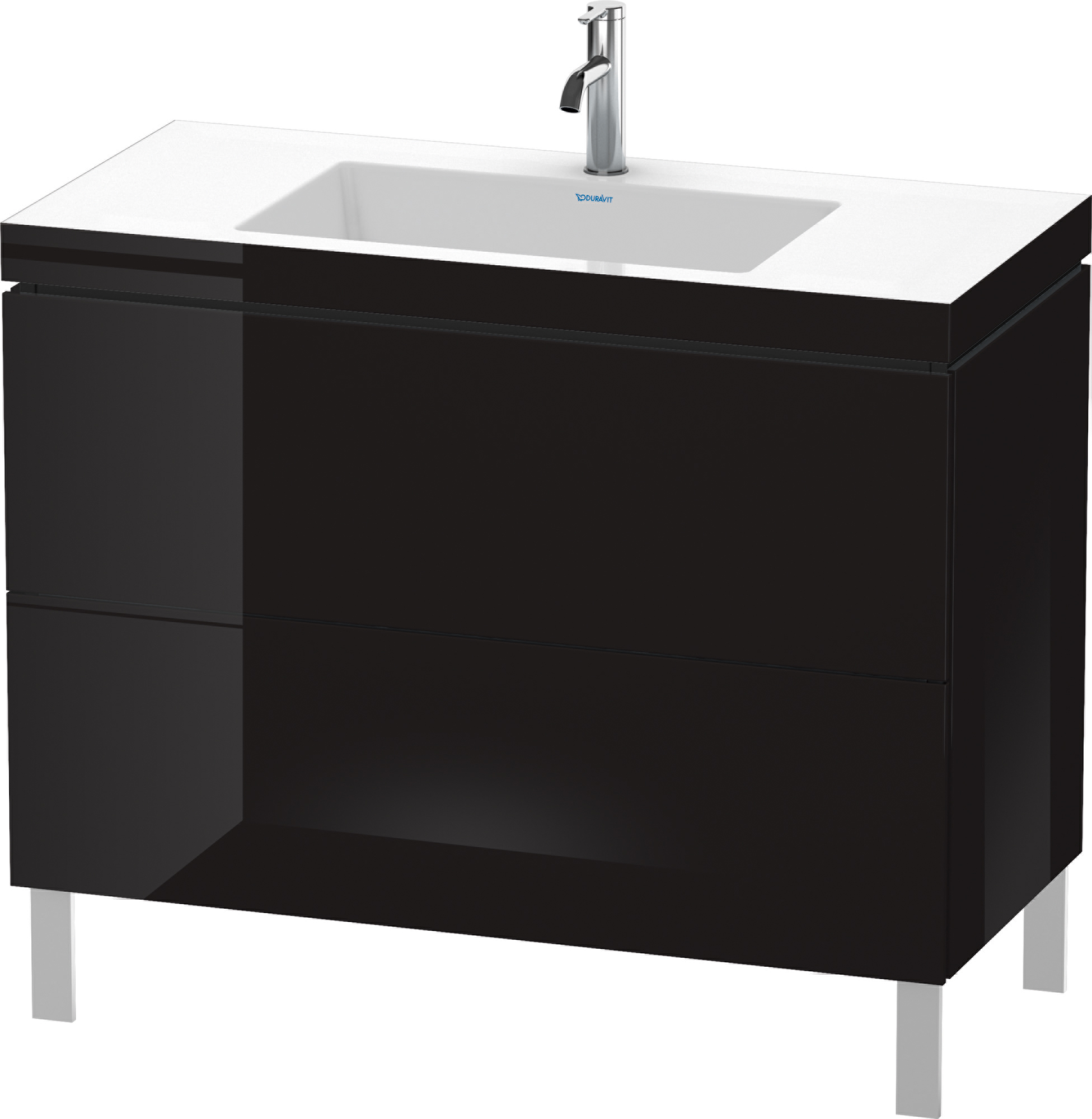 Duravit L Cube Vanity Unit With Washbasin C Bonded 1000 With 2 Drawers Black High Gloss Xtwostore