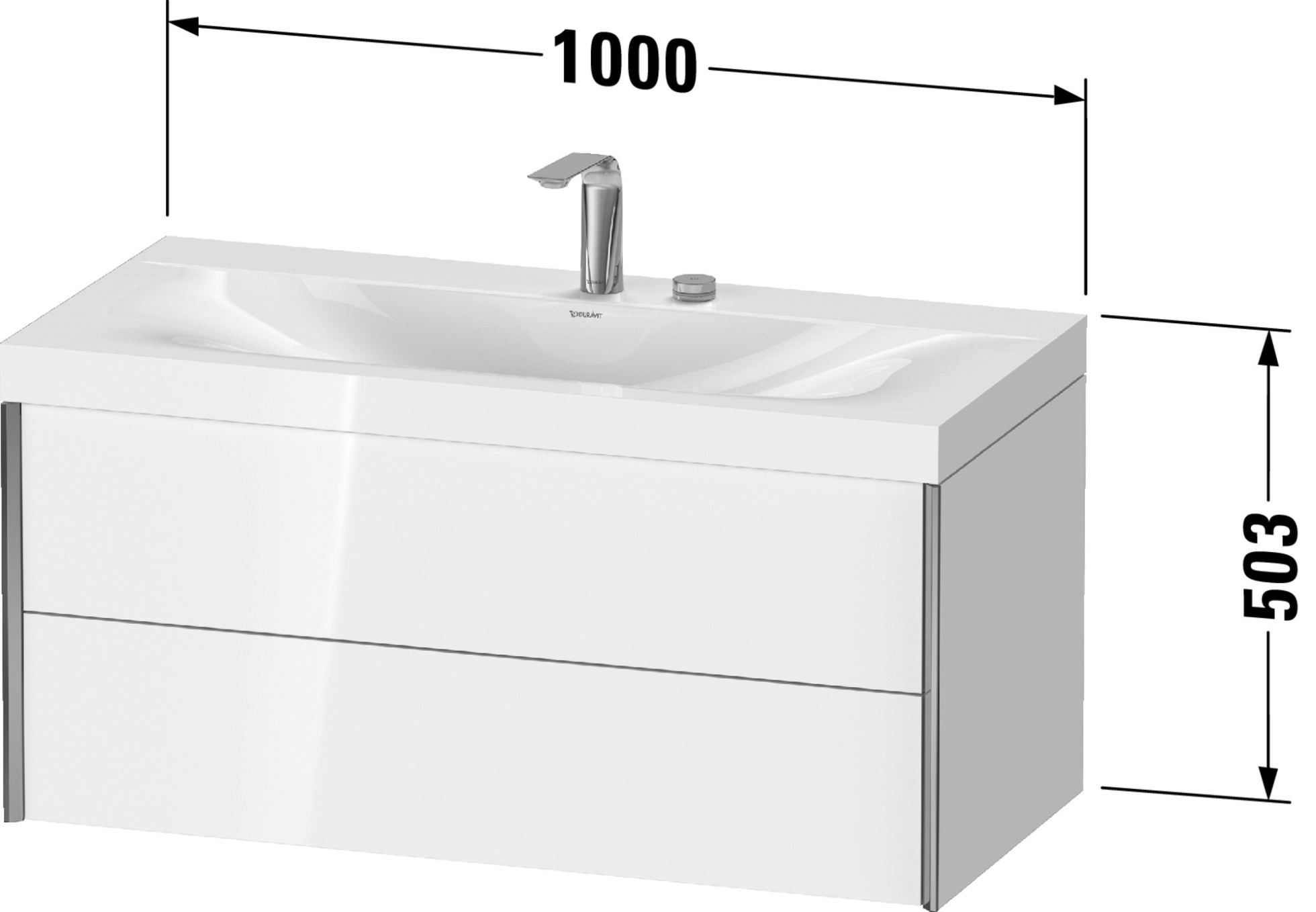 DURAVIT XViu - Vanity Unit with washbasin c-bonded 1000 with 2 drawers ...