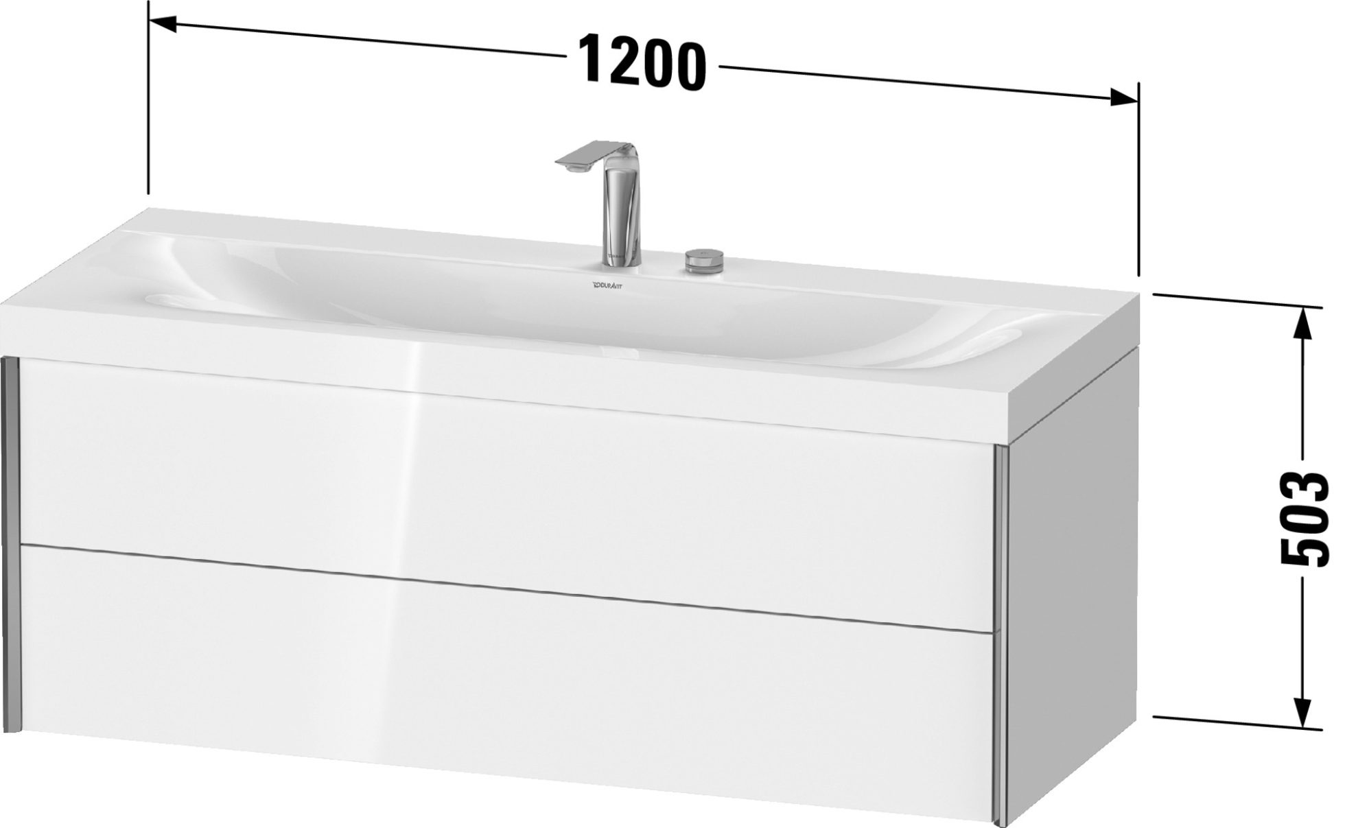 DURAVIT XViu - Vanity Unit with washbasin c-bonded 1200 with 2 drawers ...