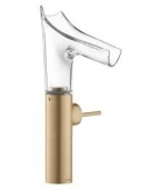 AXOR Starck V - Single Lever Basin Mixer 220 with glass spout with non-closable drain valve brushed bronze
