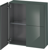 Duravit L-Cube - Semi-tall cabinet 700 x 800 x 243 mm with 2 doors & 1 glass shelf dolomiti grey high gloss