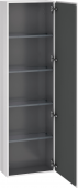 Duravit L-Cube - Tall cabinet 500 x 1760 x 243 mm with 1 door & 4 glass shelves & hinges right white high gloss