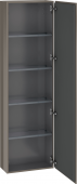 Duravit L-Cube - Tall cabinet 500 x 1760 x 243 mm with 1 door & 4 glass shelves & hinges right flannel grey high gloss