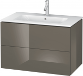 Duravit L-Cube - Vanity unit 820 x 550 x 481 mm with 2 drawers flannel grey high gloss