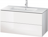 Duravit L-Cube - Vanity unit 1020 x 550 x 481 mm with 2 drawers white high gloss