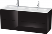 Duravit L-Cube - Vanity unit 1290 x 550 x 481 mm with 4 drawers black high gloss