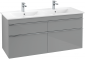Villeroy & Boch Venticello - Waschtischunterschrank für Schrank-Doppelwaschtisch Glasfront glossy grey