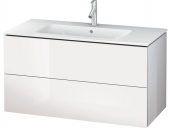 Duravit L-Cube - Vanity unit 1020 x 550 x 481 mm with 2 drawers white high gloss