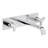 GROHE Allure - 3-Hole Basin Taps wall-mounted with projection 220 mm without waste set chrome