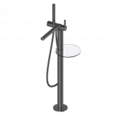 Keuco Edition 400 - Floorstanding Single Lever Bathtub Mixer with 2 outlets brushed black chrome